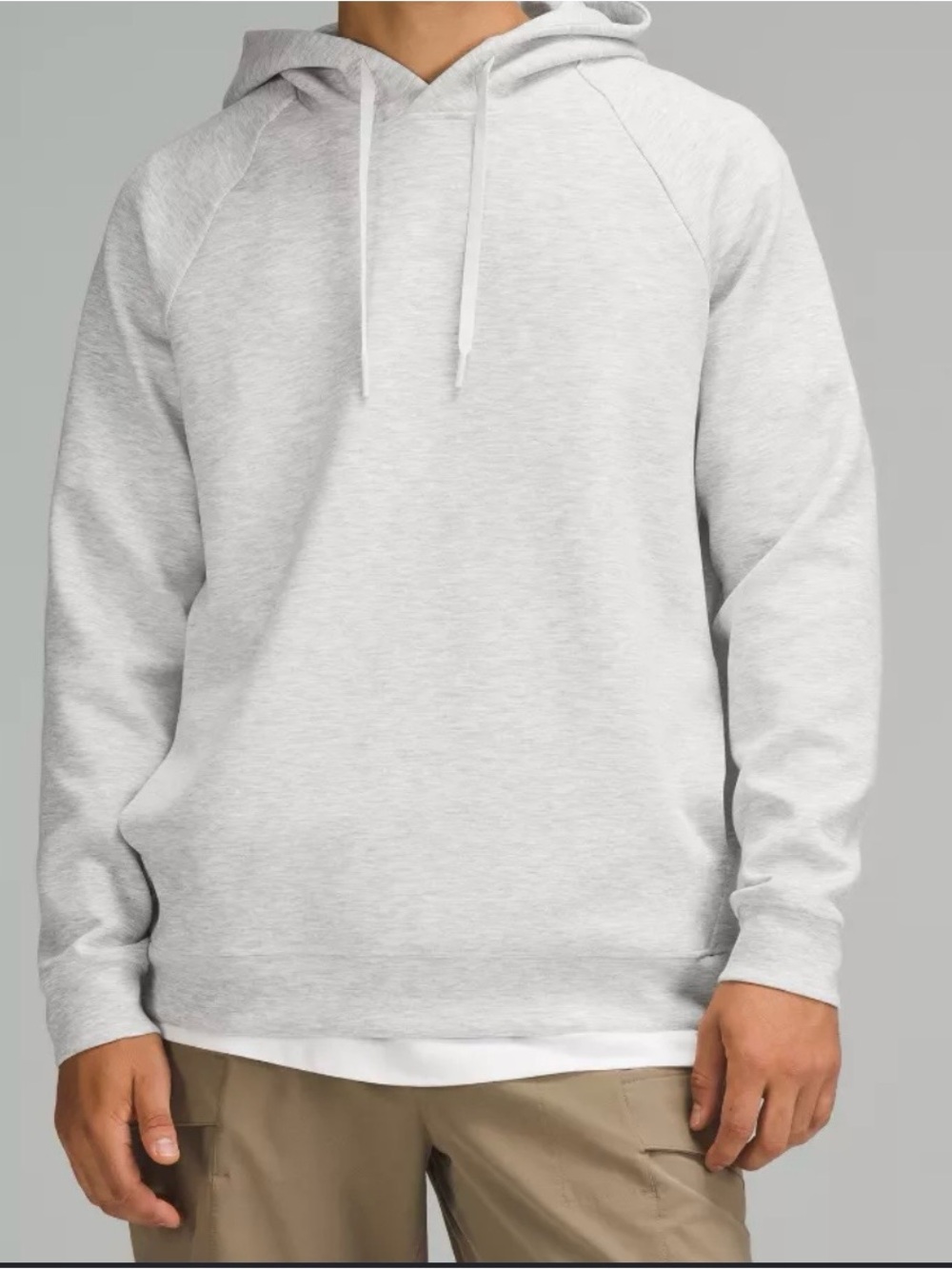 Men's Lululemon Smooth Spacer Classic-Fit Pullover Hoodie in an off-white/light